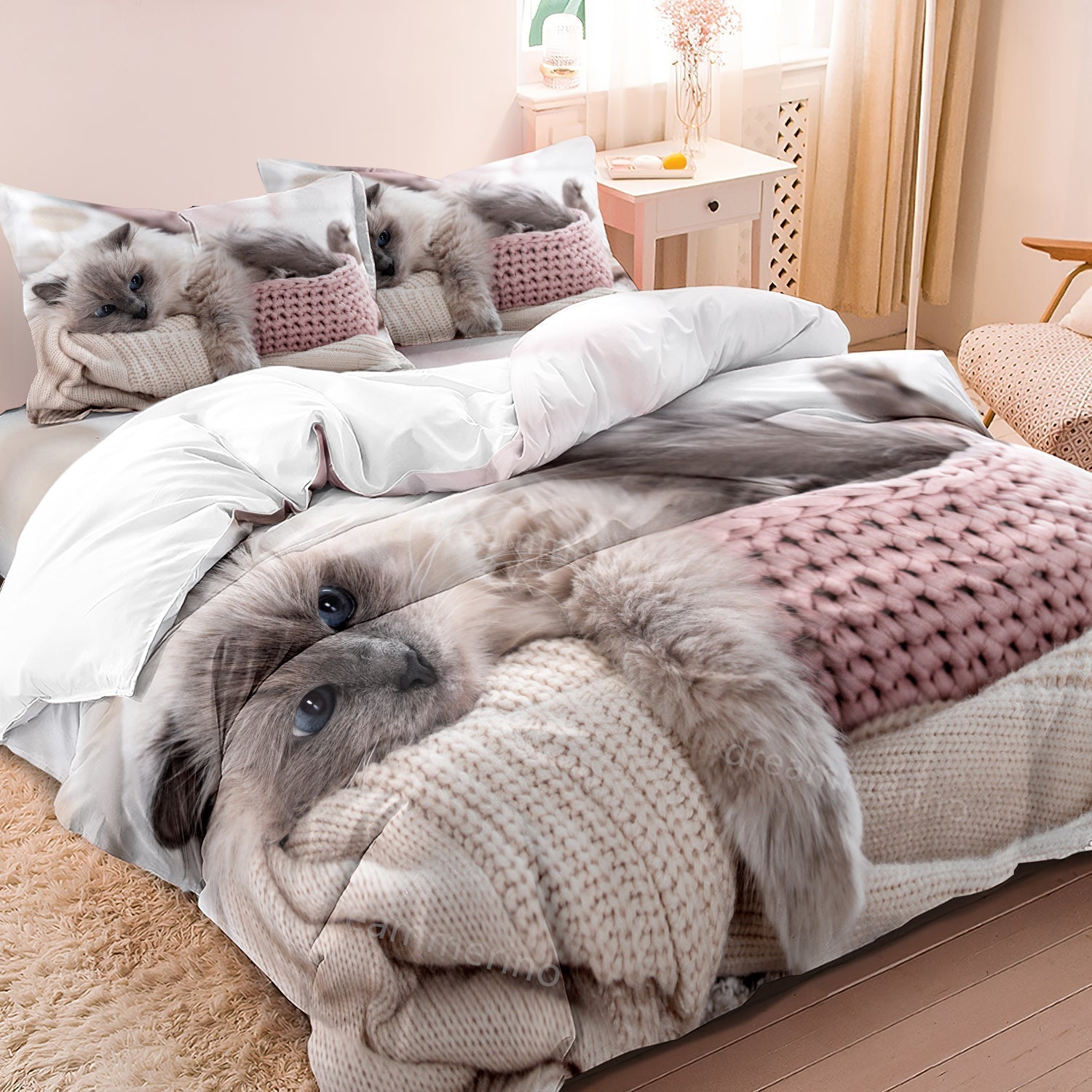 CozyCat Linens - Weiche, Atmungsaktive Baumwollbettwäsche für Perfekten Schlaf