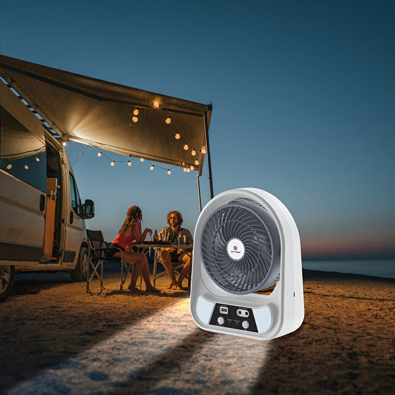 SolarAir | Tragbarer Solar-Ventilator | LED-Beleuchtung & Powerbank | Kompakt und Mobil