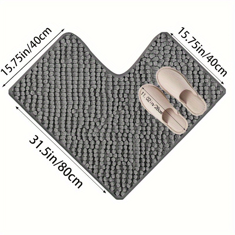 CornerLuxe Bath Mat | L-Form Design | Rutschfest & Saugfähig | Stilvoll & Komfortabel