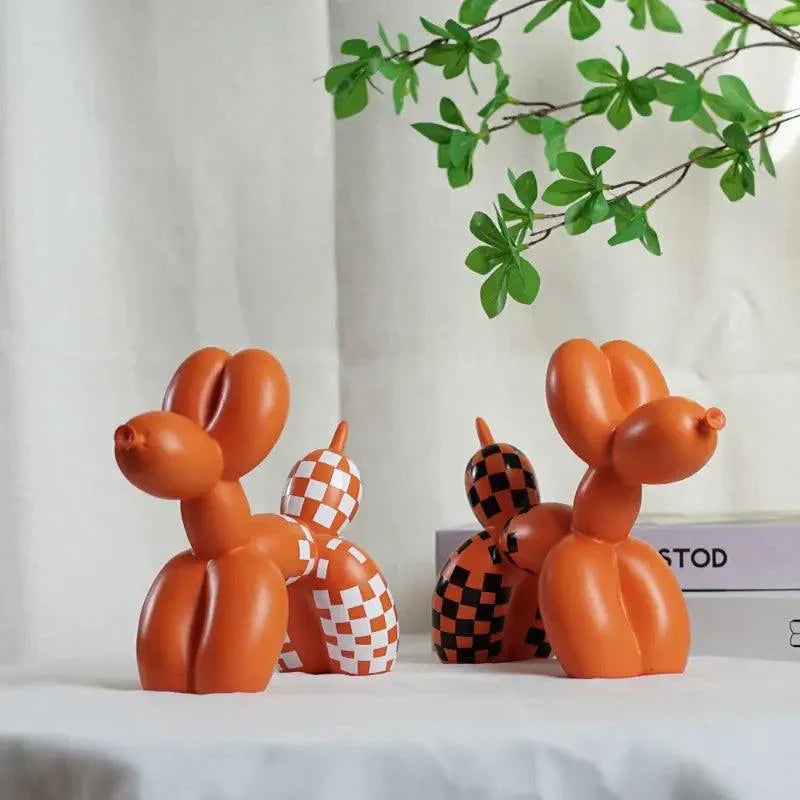 Popawoo Dekofigur | Ballonhund Design | Pop-Art Skulptur aus Resin | Modern & Verspielt