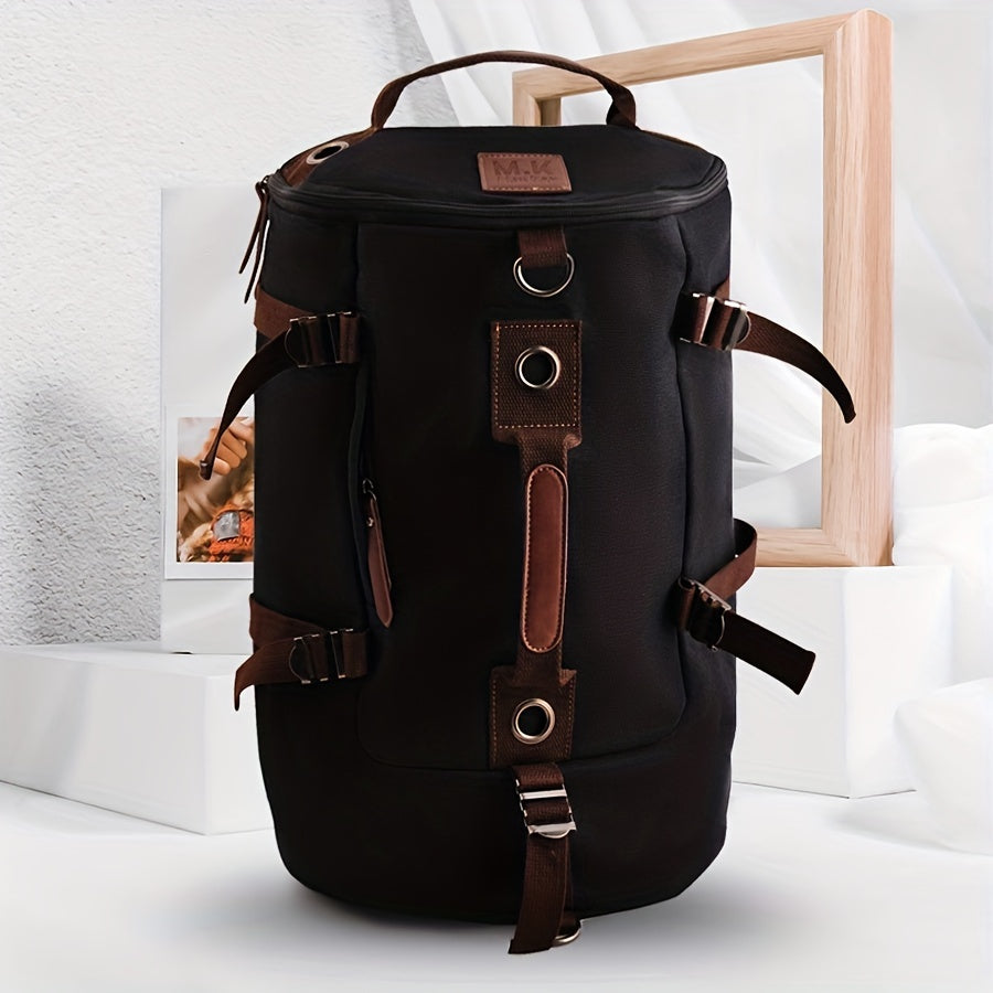 Maventino Canvas-Rucksack | Vintage Design | Lederdetails & Stauraum | Für Alltag & Reisen | Unisex & Robust