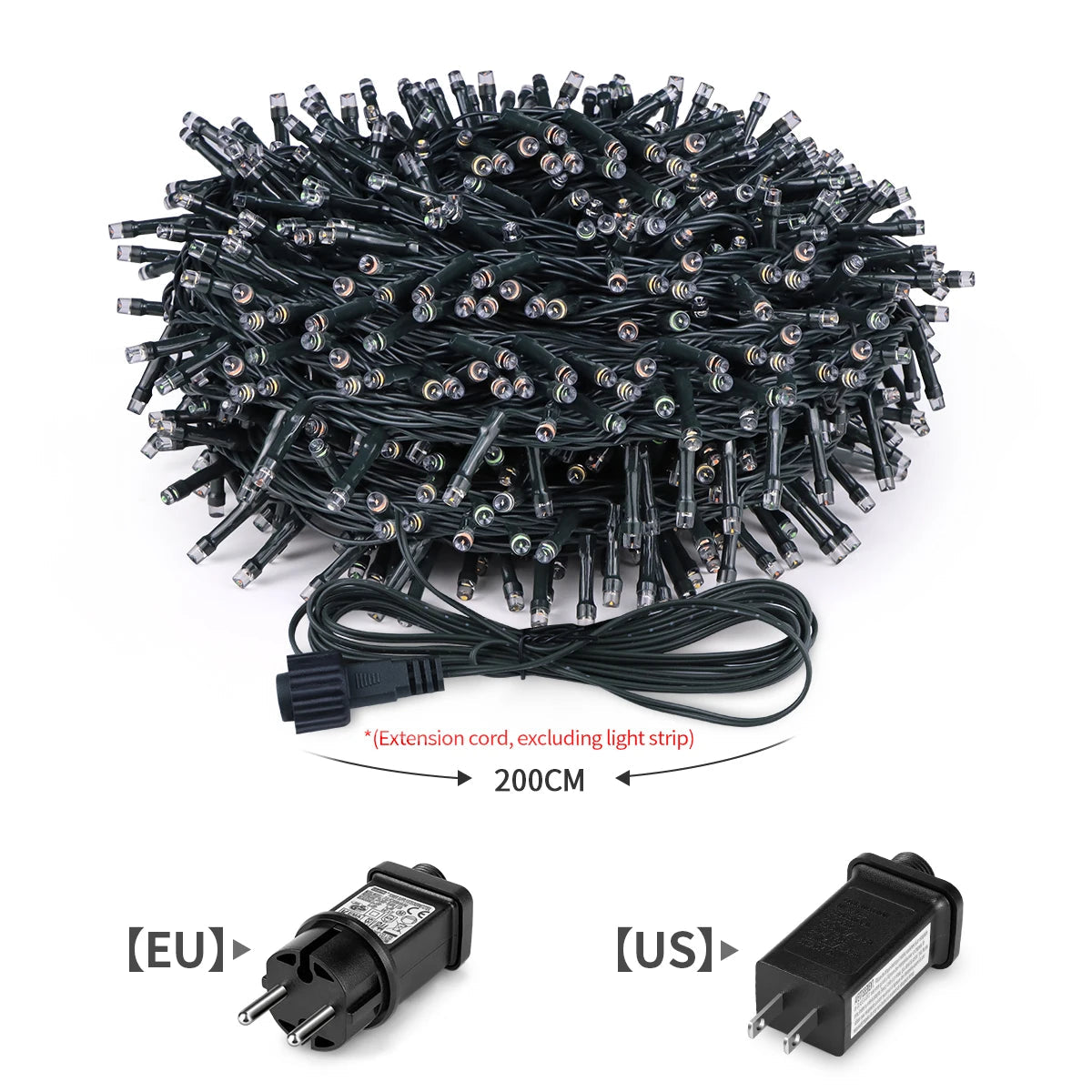 LuminaraX | LED-Lichterkette für den Außenbereich 24V | 8 Beleuchtungsmodi | IP65 Wasserdicht | 10–100 m Länge | Garten-, Haus- und Weihnachtsdekor