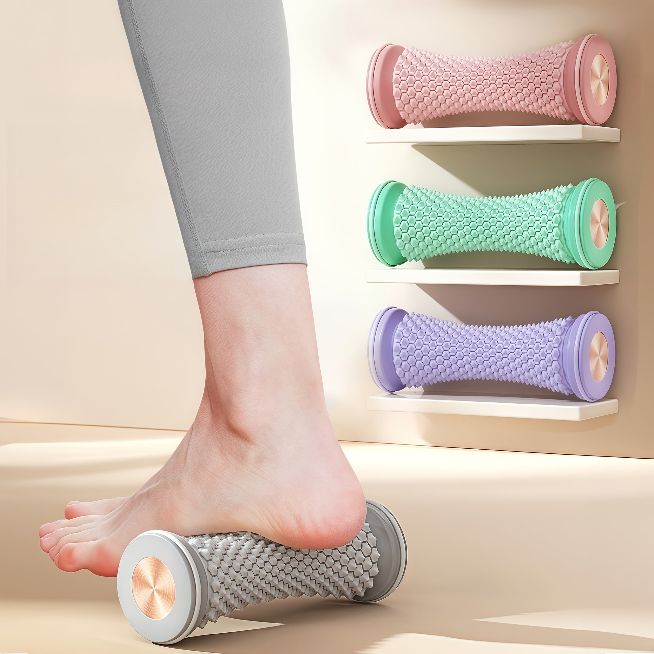 ReflexoEase MiniRoll | Kompaktes Fußmassagegerät | Druckpunkt-Aktivierung & Entspannung | Ohne Strom