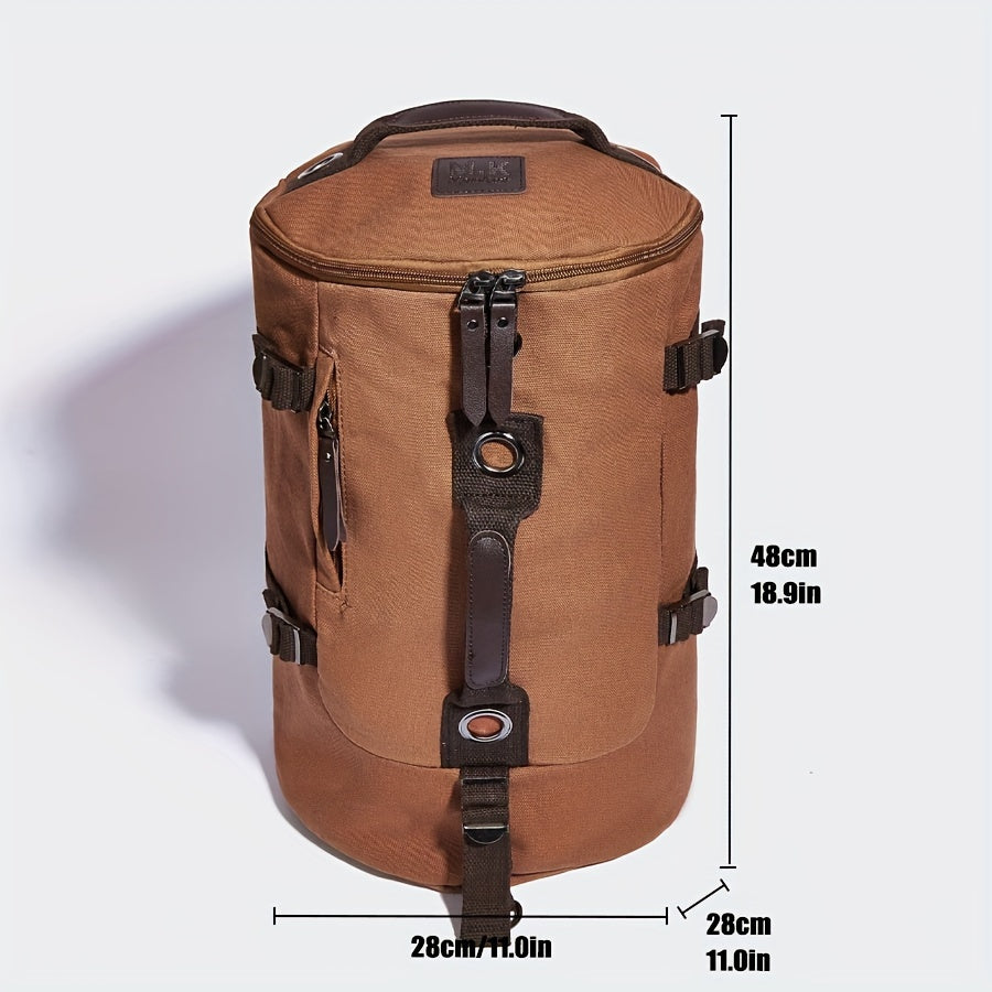 Maventino Canvas-Rucksack | Vintage Design | Lederdetails & Stauraum | Für Alltag & Reisen | Unisex & Robust