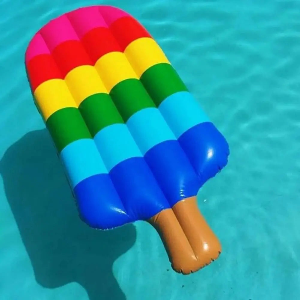 Aufblasbarer Eistüten-Poolfloater – Bunter Regenbogen-Liegestuhl für B ...