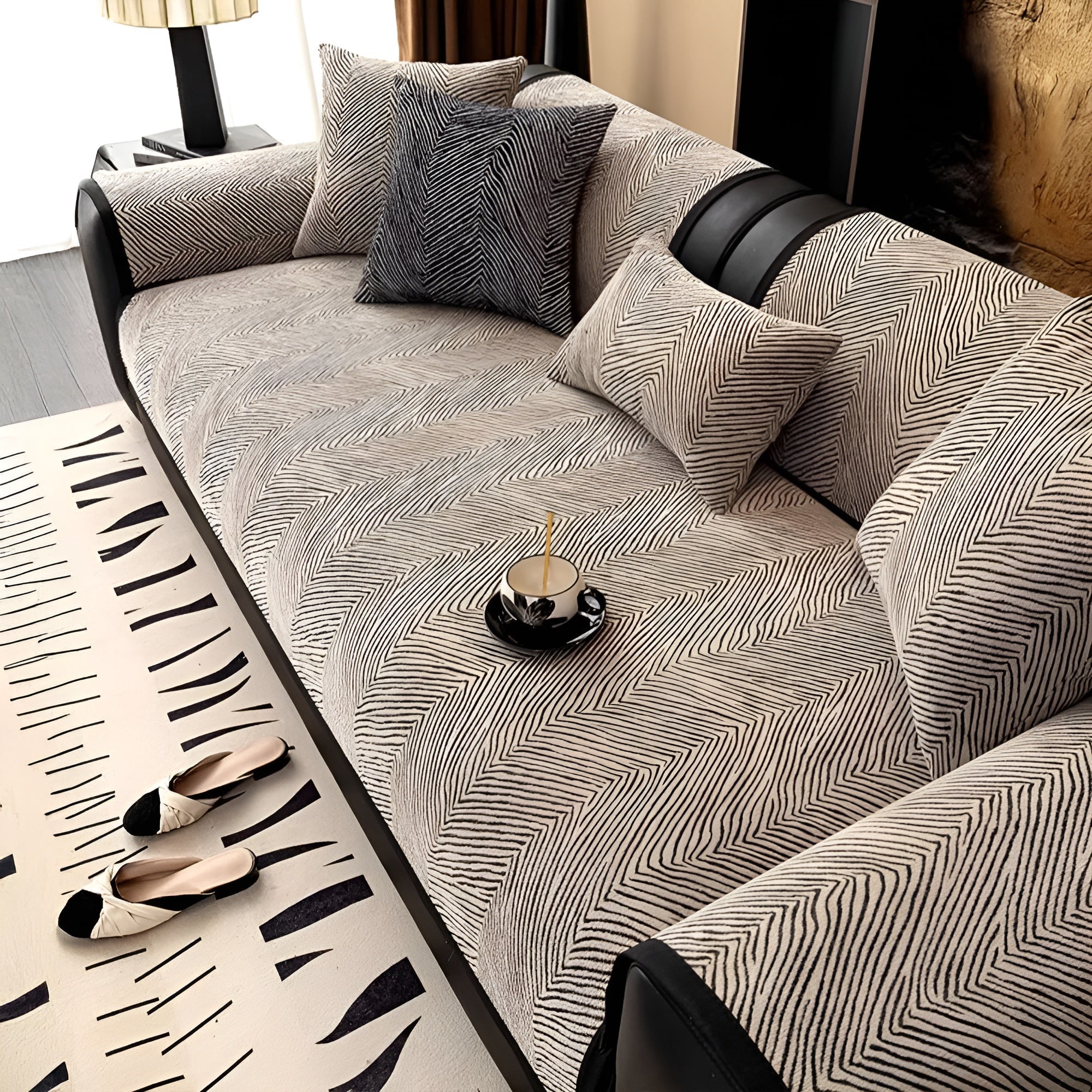 Velvona Sofabezug | Plüschiges Chenille-Material | Weich, Langlebig & Pflegeleicht | Baum-Design