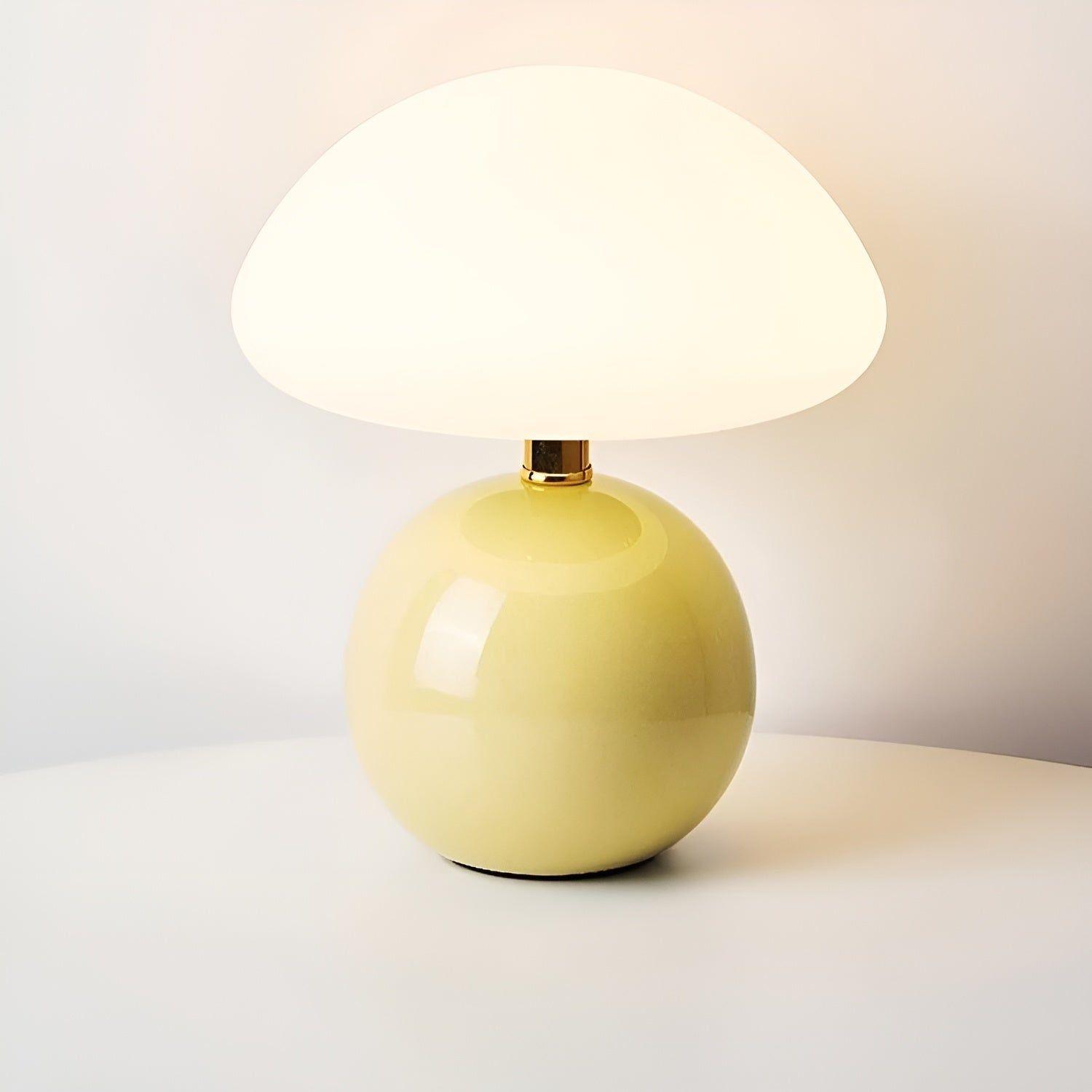 Ceralia Glow | Pilz-Tischlampe | Sanftes LED-Licht | Keramik & Acryl | Netzbetrieb