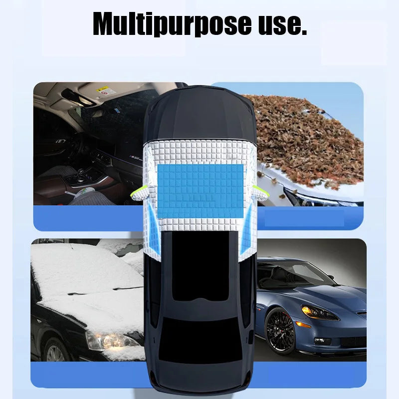 FrostGuard Ultra | Extra Große Windschutzscheibenabdeckung für Autos | 3-Panel Fensterdesign | Schützt vor Schnee, Eis, Sonne & Staub | Windbeständig & Einfach zu Installieren