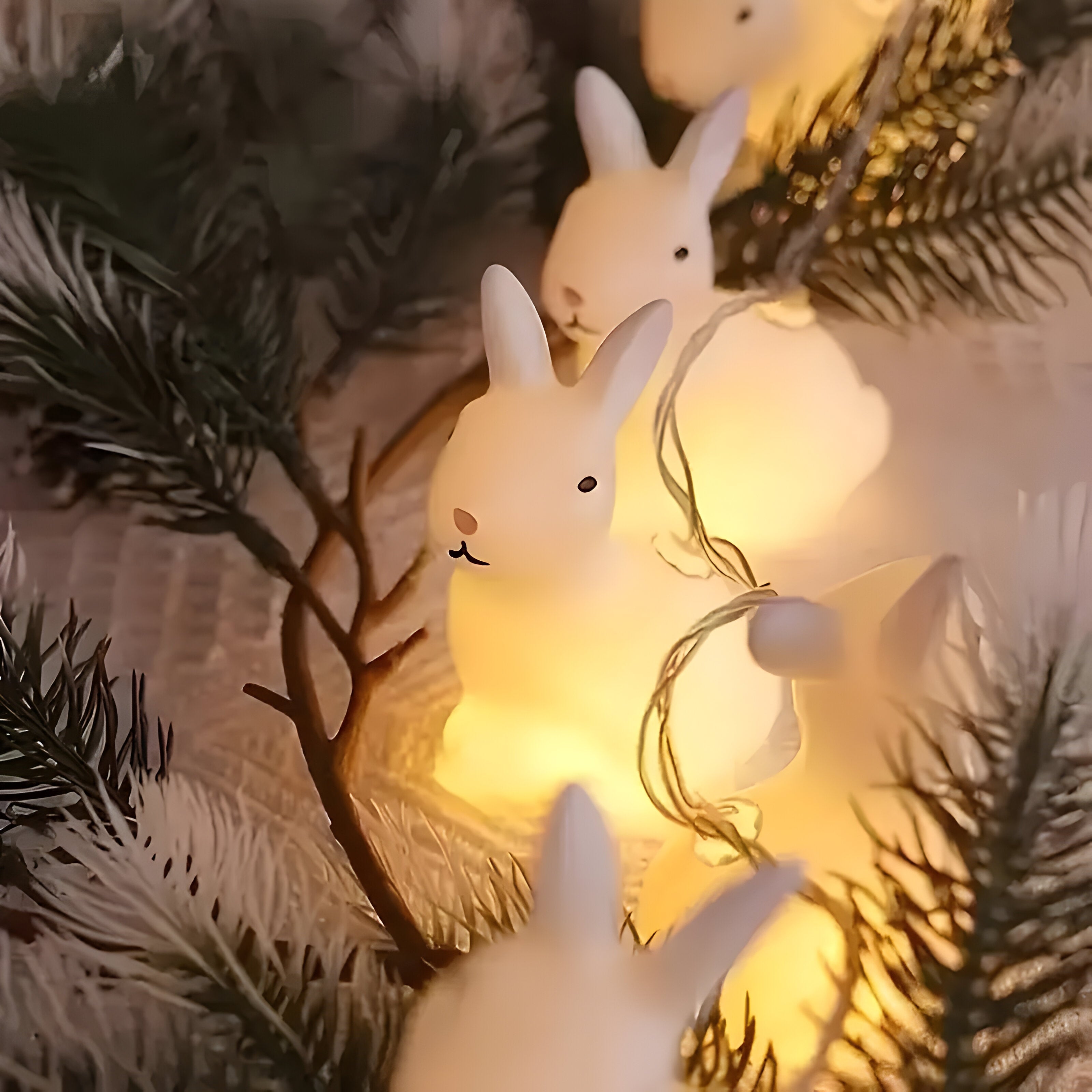 BunnyGlow LED Hasen-Lichterkette | Vintage-Deko & Batteriebetrieben | Für Ostern, Kinderzimmer & Wohnzimmer | Nostalgischer Charme