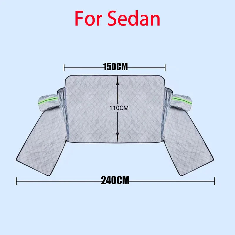 FrostGuard Ultra | Extra Große Windschutzscheibenabdeckung für Autos | 3-Panel Fensterdesign | Schützt vor Schnee, Eis, Sonne & Staub | Windbeständig & Einfach zu Installieren