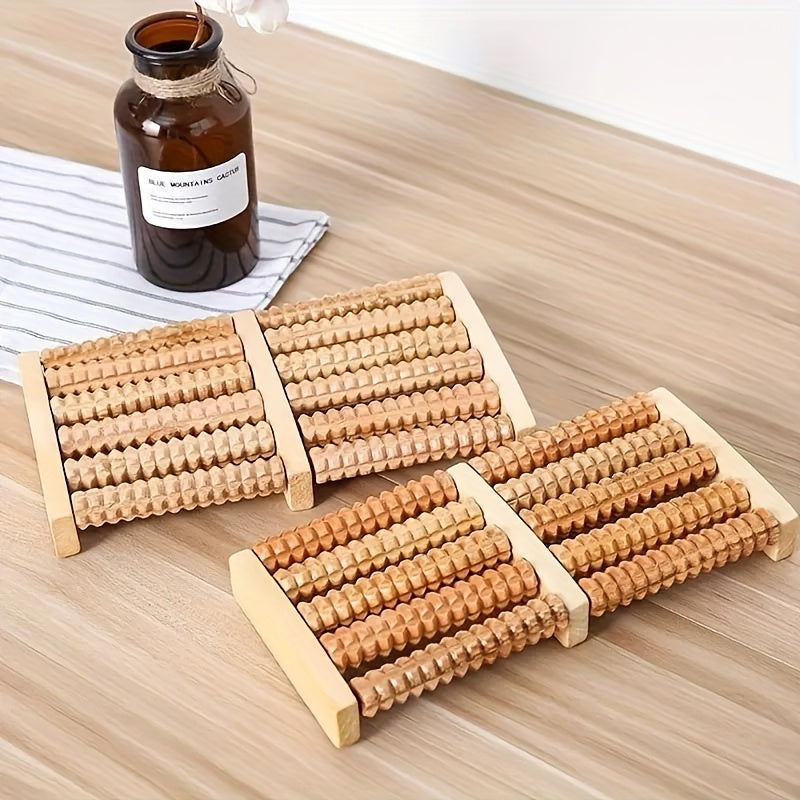 Solevia | Fußmassageroller aus Holz | Druckpunktmassage & kompakt | Für Zuhause, Büro & unterwegs