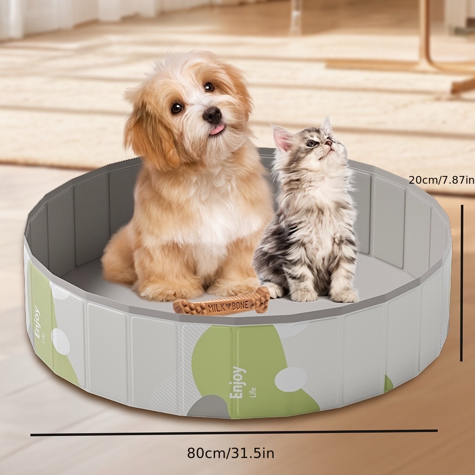 PooLino Splash | Faltbar & Robust | Krallenfestes PVC | Für Kleine & Mittlere Hunde | Ohne Aufpumpen