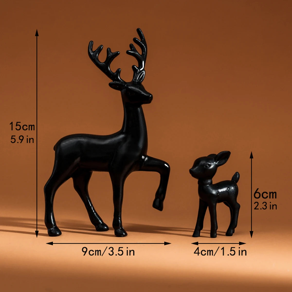 Dekorative DeerHug-Figuren | Set mit 2 Hirsch- und Rehkitz-Skulpturen | Niedliche Dekorationen für Kinderzimmer & Weihnachten | Wohnaccessoire