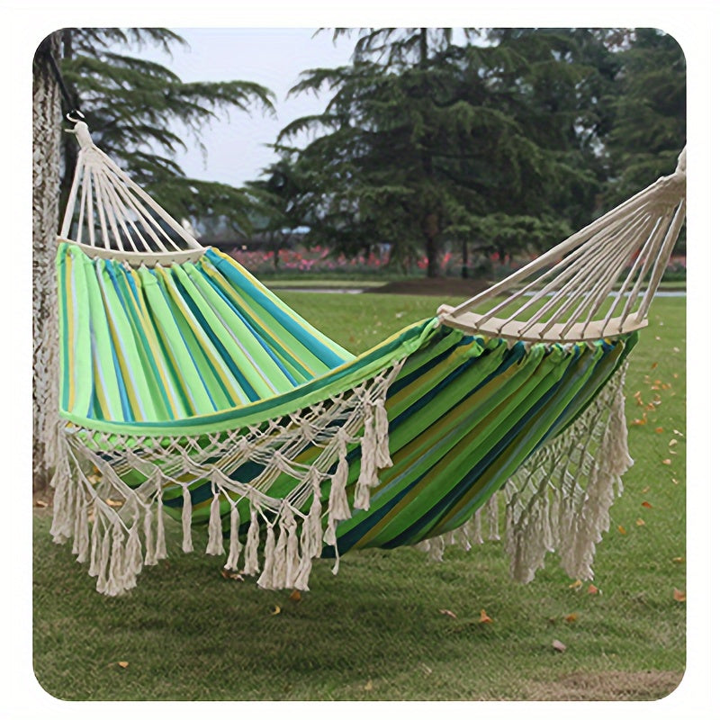 Calyma DuoHammock | Boho-Hängematte für 2 Personen | Weiche Baumwolle & Pompons | Für Innen & Außen