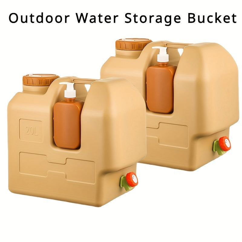 HydroGo | Mobiler Wasserkanister mit Hahn | Tragbar, hygienisch, inkl. Seifenhalter | Für Camping, Outdoor & Reisen
