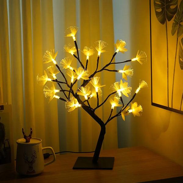 Lichtara Blütenbaum Lampe | Warmweiß & LED | Birkenoptik | Deko für Wohnzimmer & Schlafzimmer