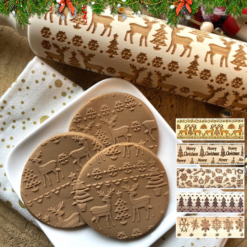 MerryRoll - Weihnachtliche Rolling Pins aus Holz [Letzter Tag Rabatt]