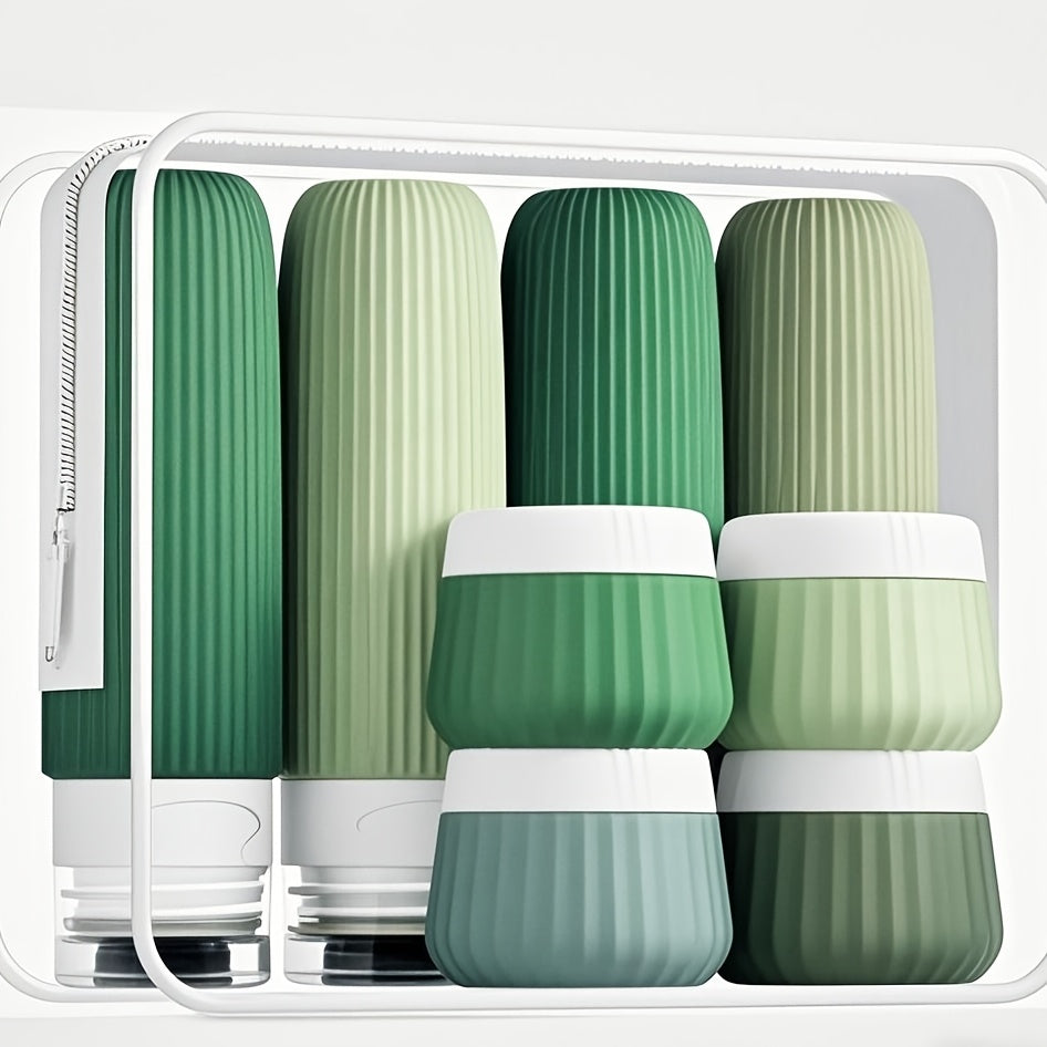 Nomixa TravelKit | 8-teiliges Silikon-Reiseset | Auslaufsicher & TSA-konform | Mit Kulturtasche