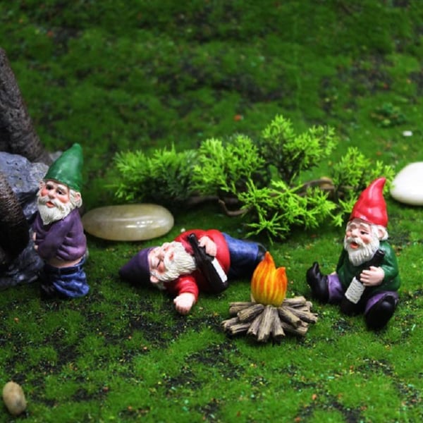Drunk Gnomes Wipplinge Set | Wetterfeste Gartenzwerge | Handbemalt & UV-beständig | 12–15 cm | 4er Set