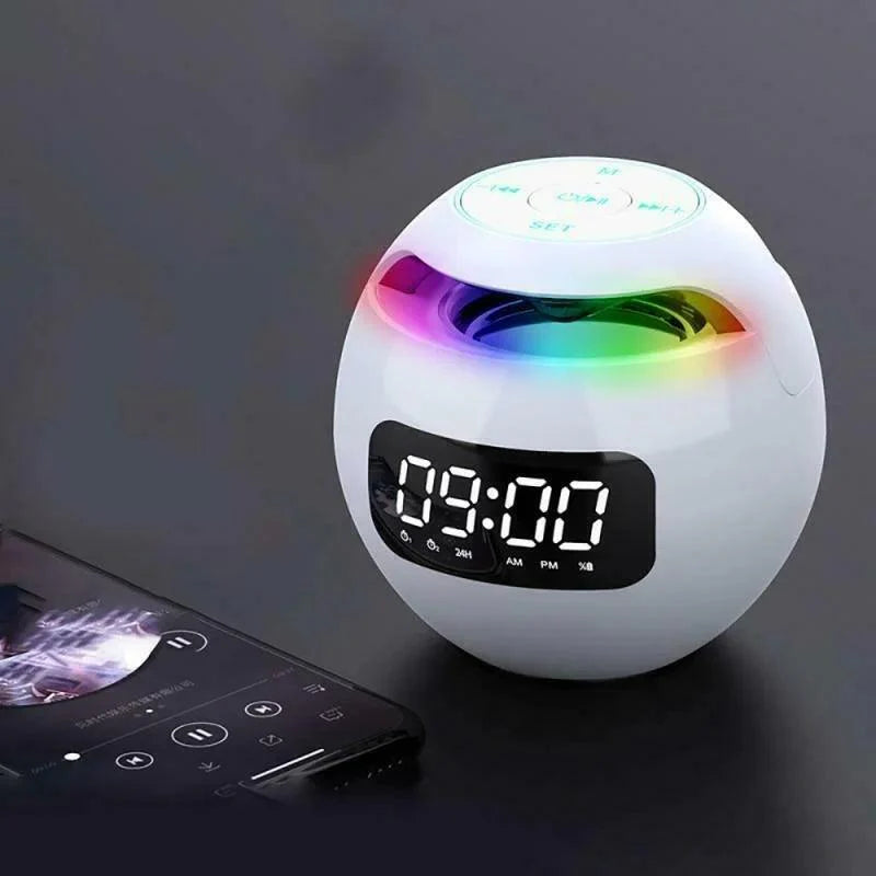 Sphere Lautsprecher Wecker | Bluetooth 5.0 | LED Nachtlicht | 2200 mAh Akkukapazität