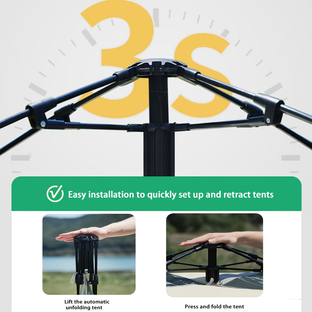 Zeltra PopTent | Sekundenzelt für 2–3 Personen | Wetterfest & Faltbar | Ideal für Outdoor-Abenteuer