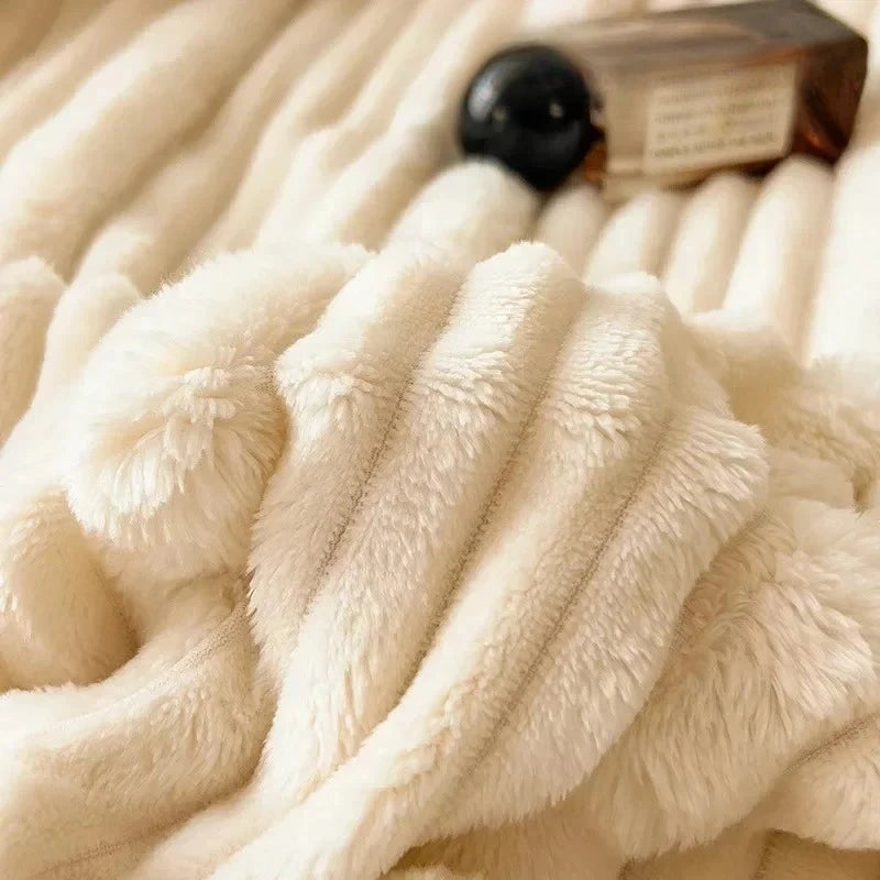 BunnySoft Kuscheldecke | Extra dick und warm | Korallenfleece | Kuschelig auf beiden Seiten