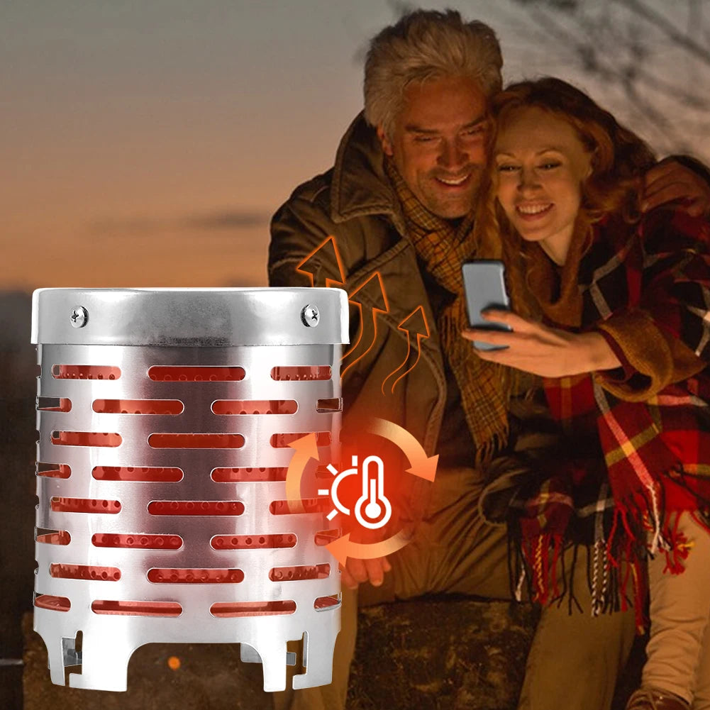 ThermaCamp Edelstahl Campingofen Heizaufsatz | Tragbarer Ofenwärmer für Gaskochfelder | Gleichmäßige Wärmeverteilung | Inklusive Griff & Haken | Für den Außen- und Zelteinsatz