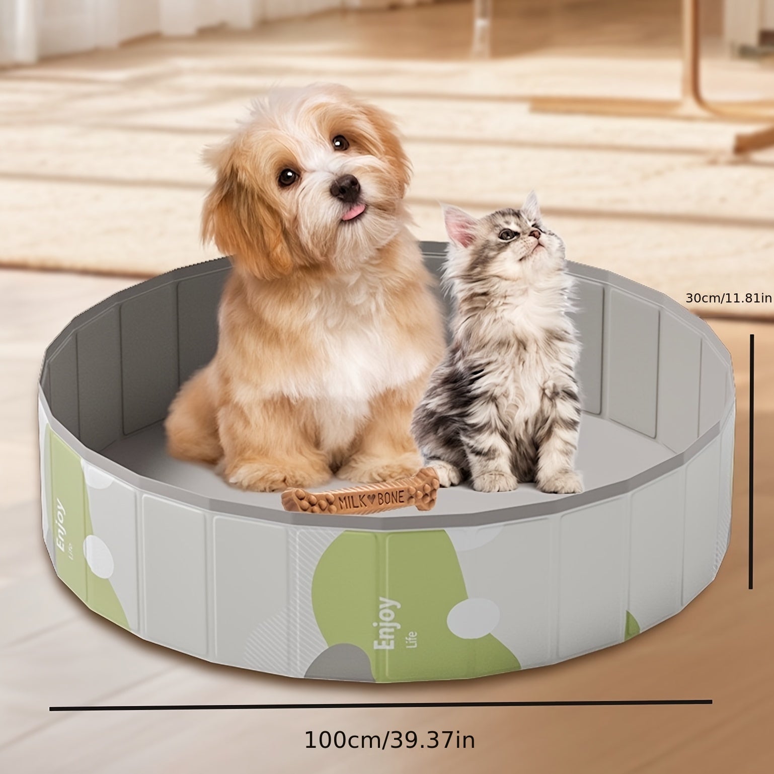 PooLino Splash | Faltbar & Robust | Krallenfestes PVC | Für Kleine & Mittlere Hunde | Ohne Aufpumpen