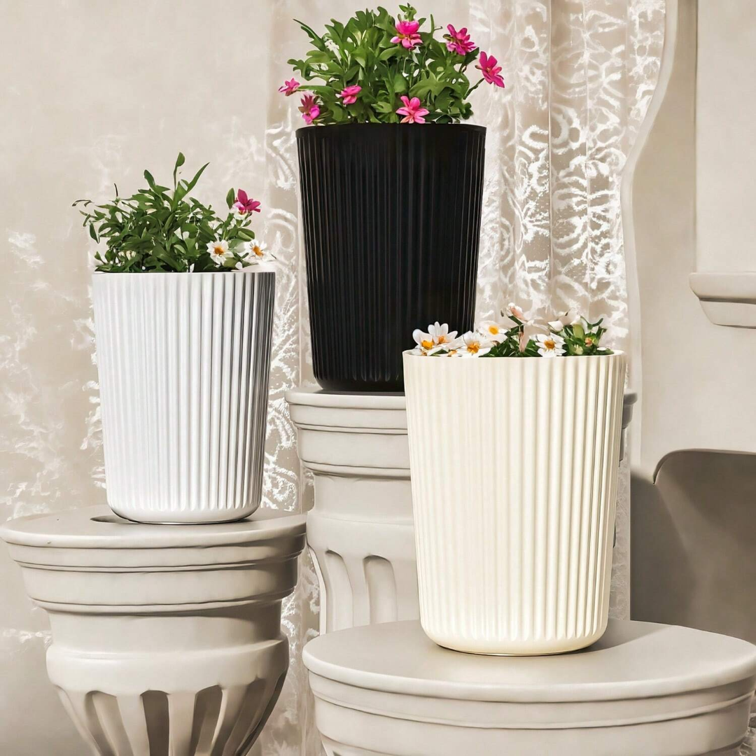 Floravio Pflanztopf | Modern & Witterungsfest | Für Innen & Außen | UV-beständiger Kunststoff