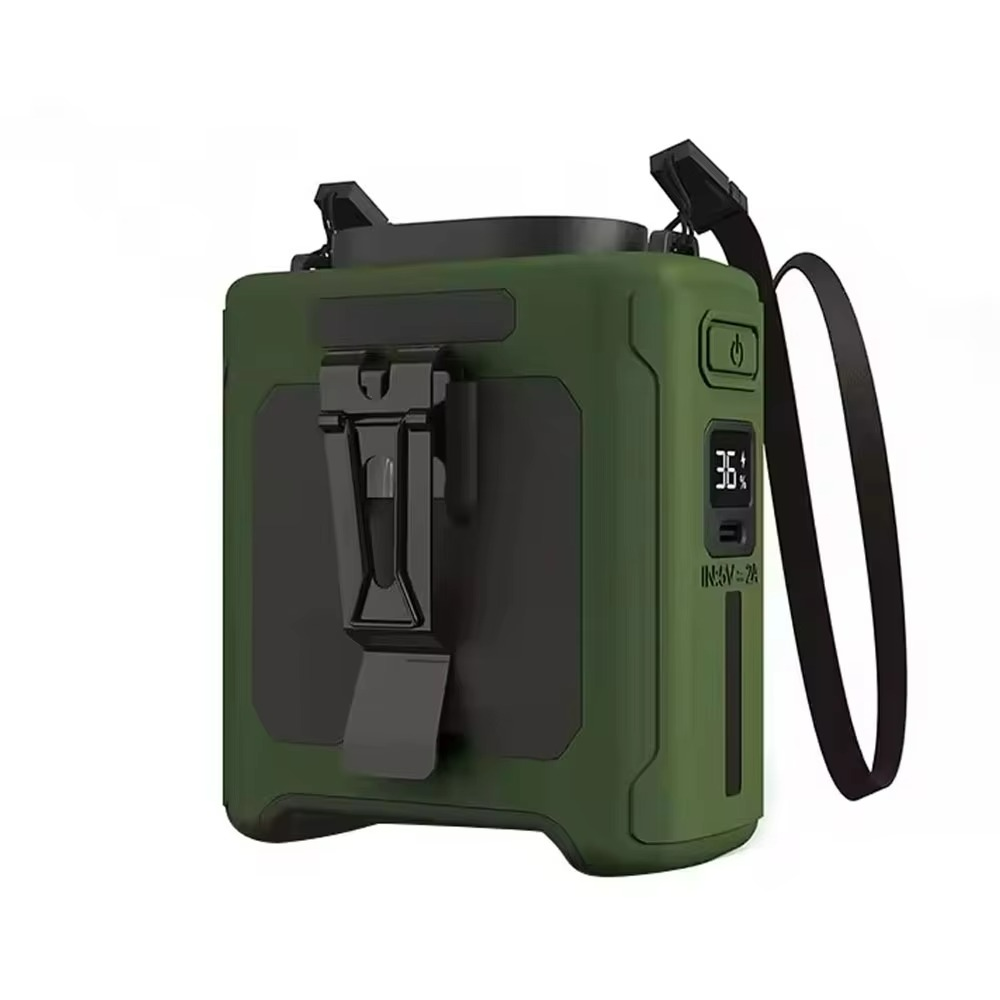 AeroBelt Pro | Tragbarer Gürtelventilator mit Powerbank & LED | 20.000 mAh Akku & Hochgeschwindigkeits-Kühlung | Für Outdoor, Reisen & Arbeit