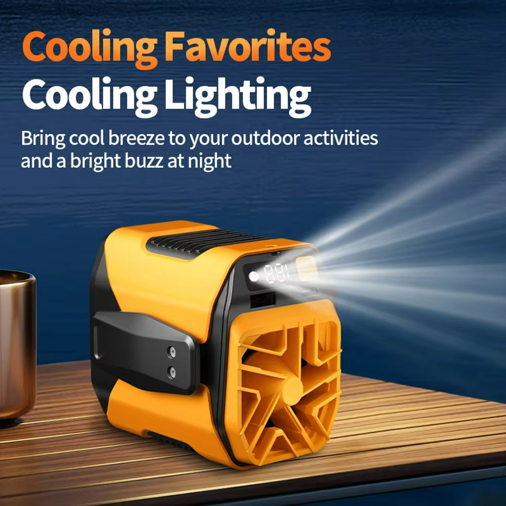 AeroBelt Pro | Tragbarer Gürtelventilator mit Powerbank & LED | 20.000 mAh Akku & Hochgeschwindigkeits-Kühlung | Für Outdoor, Reisen & Arbeit