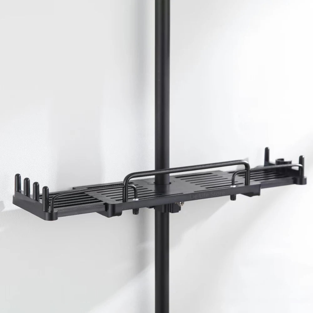 ShoraFix Duschhalter | 2-in-1 Design | Verstellbar & Ablagefläche | Ohne Bohren