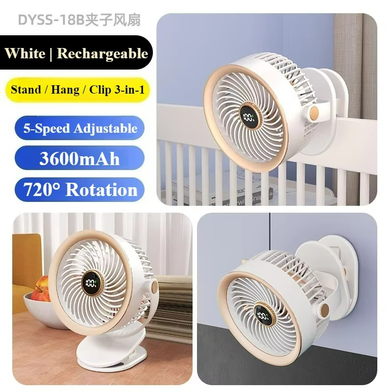 FlexCool Breeze | Tragbarer Mini-Ventilator | Ice-Cooling Technologie | LED-Touchscreen | 360° Flexarme