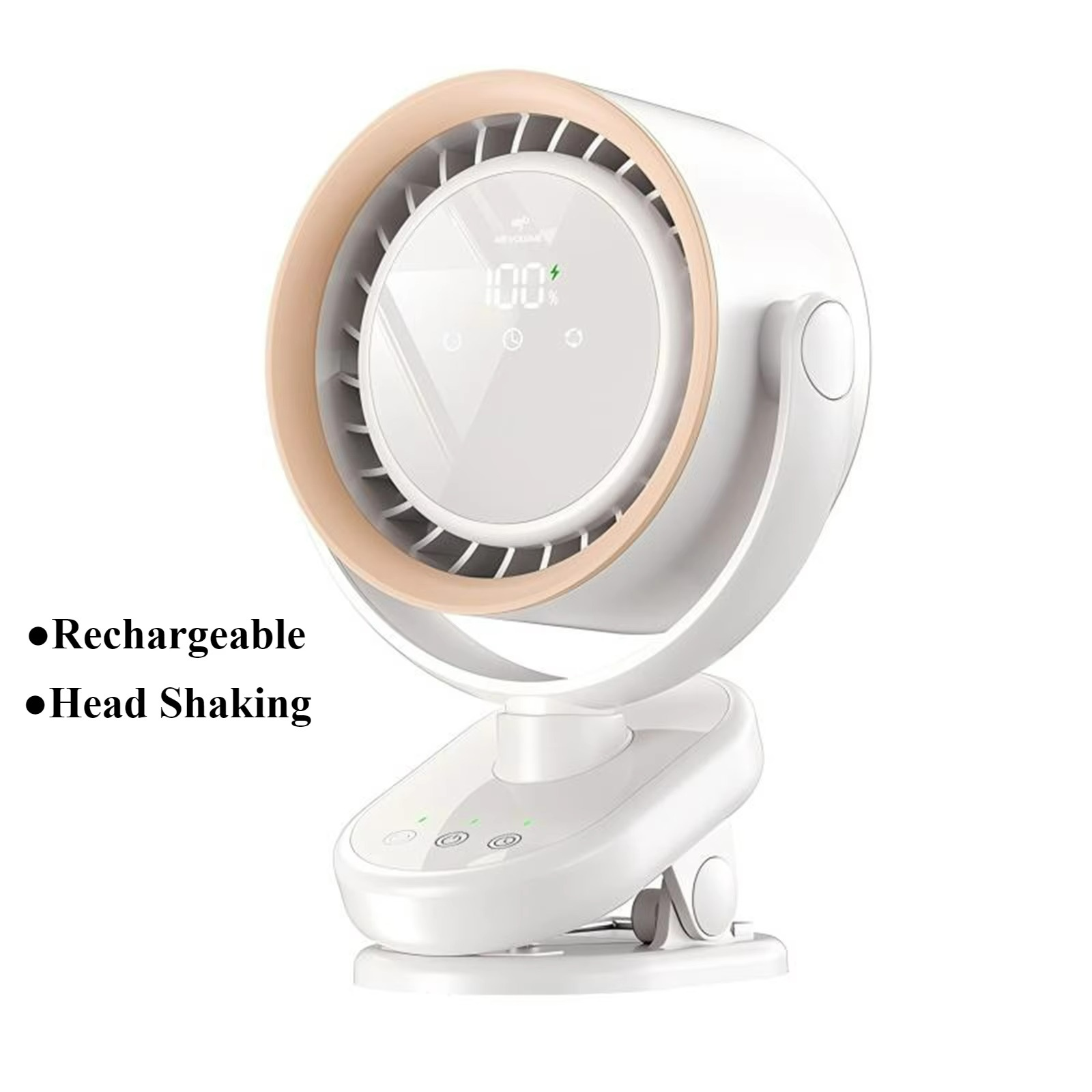 FlexCool Breeze | Tragbarer Mini-Ventilator | Ice-Cooling Technologie | LED-Touchscreen | 360° Flexarme