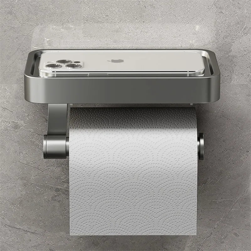SteelEase WC-Rollenhalter | Edelstahl mit Ablage | Modern & Platzsparend | Rostfrei & Langlebig