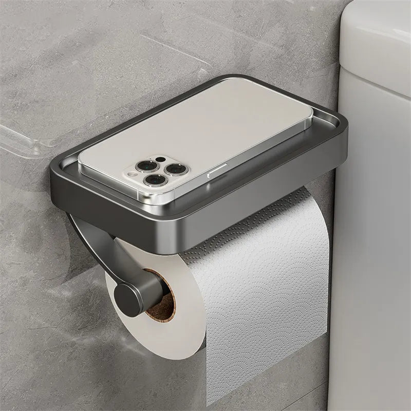 SteelEase WC-Rollenhalter | Edelstahl mit Ablage | Modern & Platzsparend | Rostfrei & Langlebig