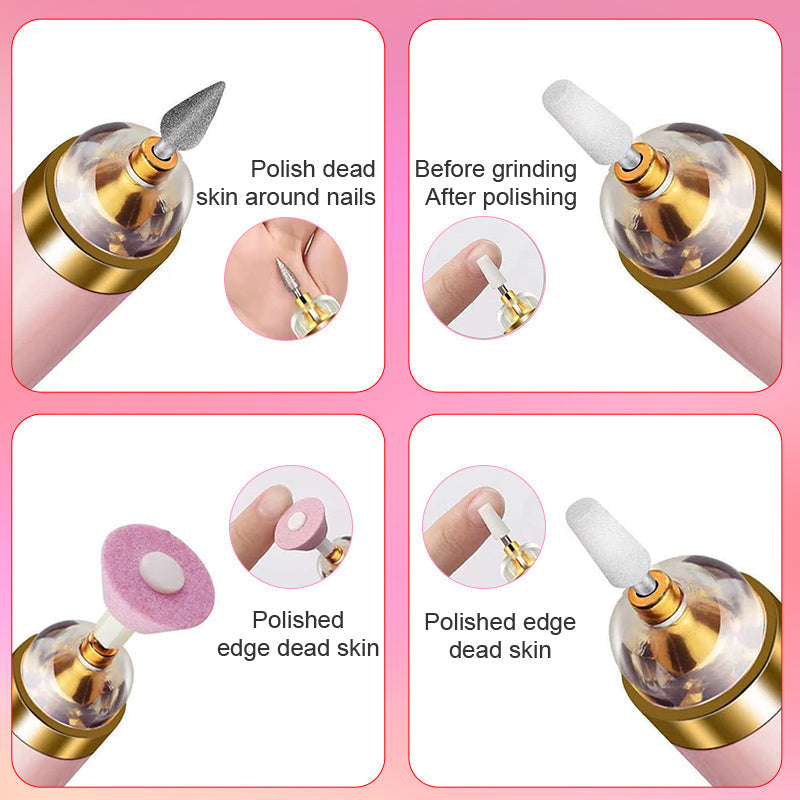 NailPro Master | 5-in-1 Elektrischer Nagelpolierer | Gelentfernung, Feilen & Polieren | Kompakt & Tragbar mit LED-Licht