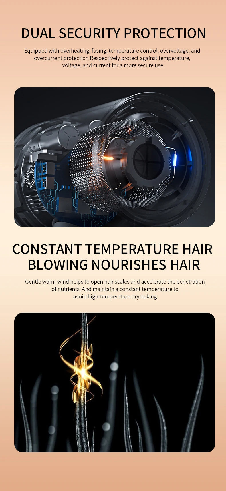 HairLuxe 2400 | Profi Haartrockner | Ionen-Technologie | Schnelles & Schonendes Styling