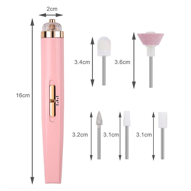NailPro Master | 5-in-1 Elektrischer Nagelpolierer | Gelentfernung, Feilen & Polieren | Kompakt & Tragbar mit LED-Licht
