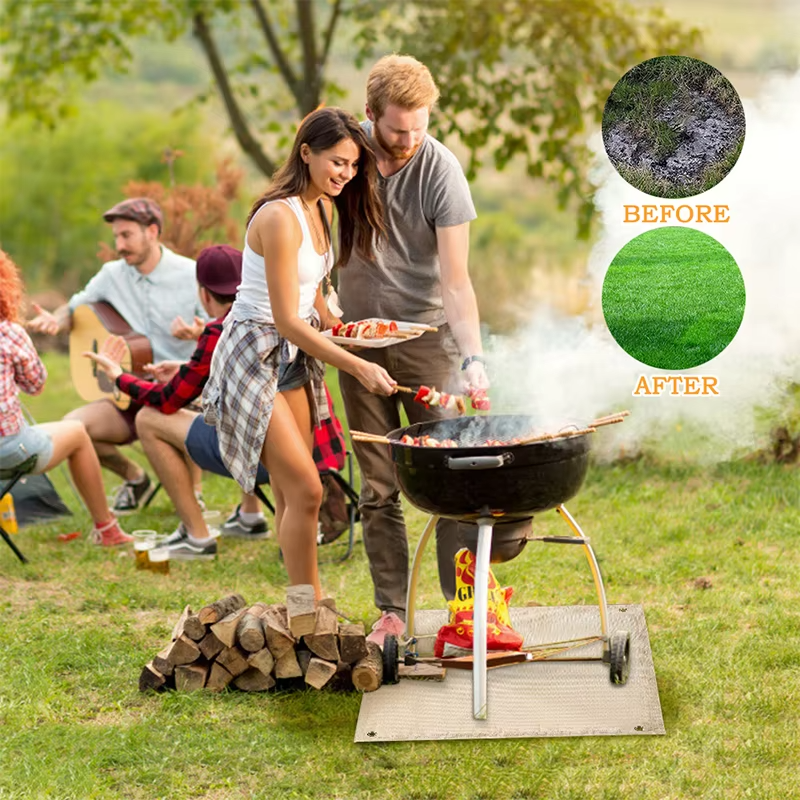 FireGuard Pro Feuerschutzmatte | Hitzebeständig & Funkenfest | Für BBQ & Feuerschalen | 100×100 cm