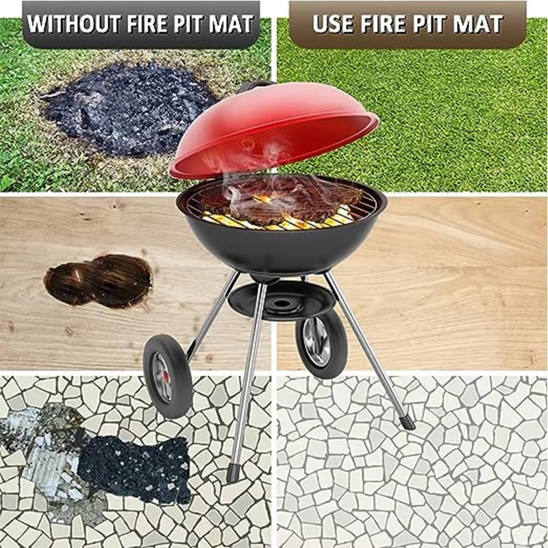 FireGuard Pro Feuerschutzmatte | Hitzebeständig & Funkenfest | Für BBQ & Feuerschalen | 100×100 cm