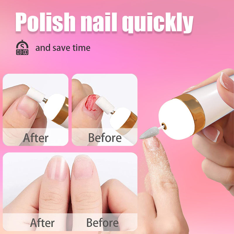 NailPro Master | 5-in-1 Elektrischer Nagelpolierer | Gelentfernung, Feilen & Polieren | Kompakt & Tragbar mit LED-Licht