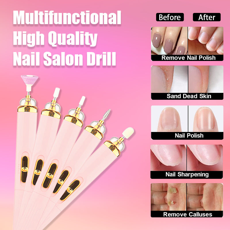 NailPro Master | 5-in-1 Elektrischer Nagelpolierer | Gelentfernung, Feilen & Polieren | Kompakt & Tragbar mit LED-Licht