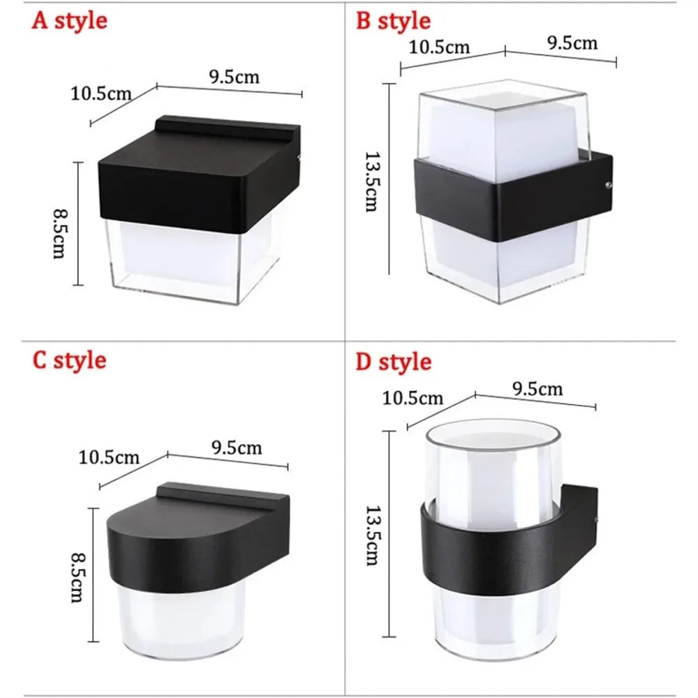 AuroBeam LED Außenwandleuchte | IP65 Wasserdicht | Modernes Design für Balkon, Garten & Eingang | 9W / 18W