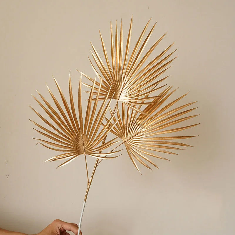 Aurivelle Gold Kollektion | Künstliche Palm-, Ginkgo- & Eukalyptusblätter mit Rosen & Hortensien | Anspruchsvolle Dekorationsblumen für Hochzeit & Zuhause