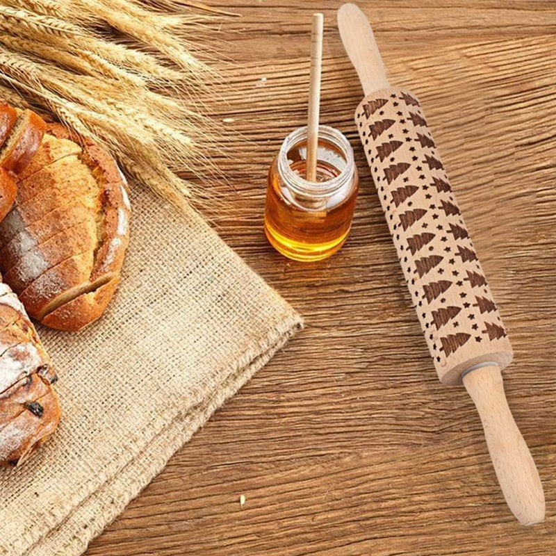 MerryRoll - Weihnachtliche Rolling Pins aus Holz [Letzter Tag Rabatt]