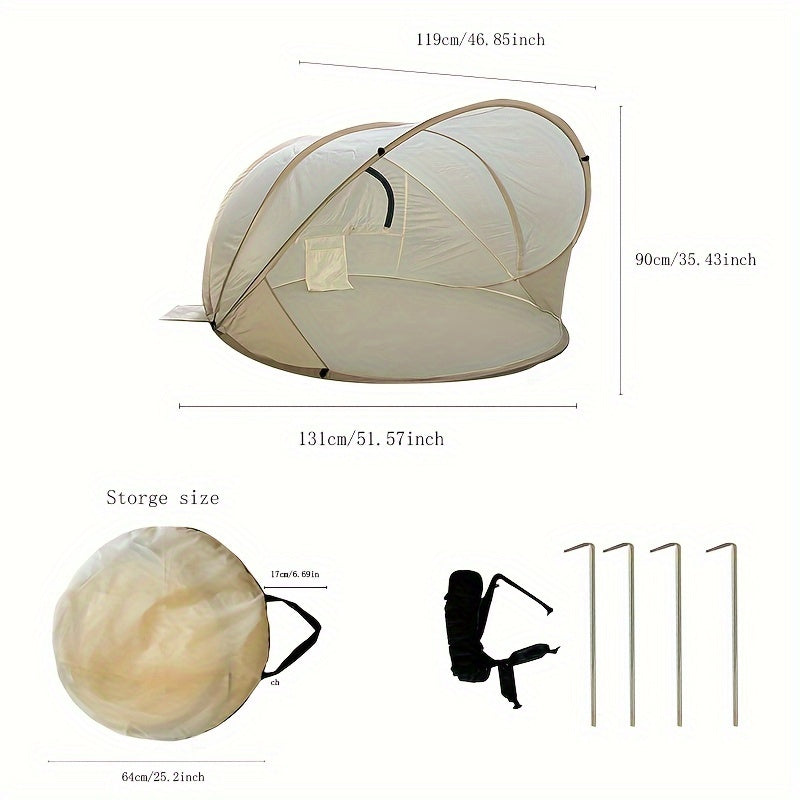 ShadeBuddy | Faltbare Strandmuschel | Schnell Aufgebaut & Mit Reißverschluss | Ideal für Strand & Camping