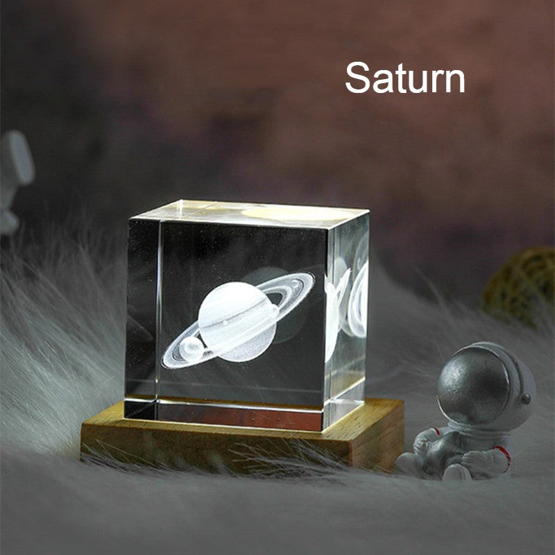 Celestara 3D Galaxy Kristallwürfel | Wiederaufladbare LED-Lichtbasis Inklusive | Bezaubernde Wohnkultur & Geschenkidee