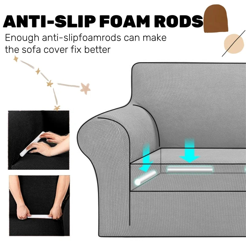 FlexiHome Stretch-Sofabezug | Zeitgemäße Passform | Umfassender Schutz für 1–4-Sitzer-Sofas | Waschbar & Trendig