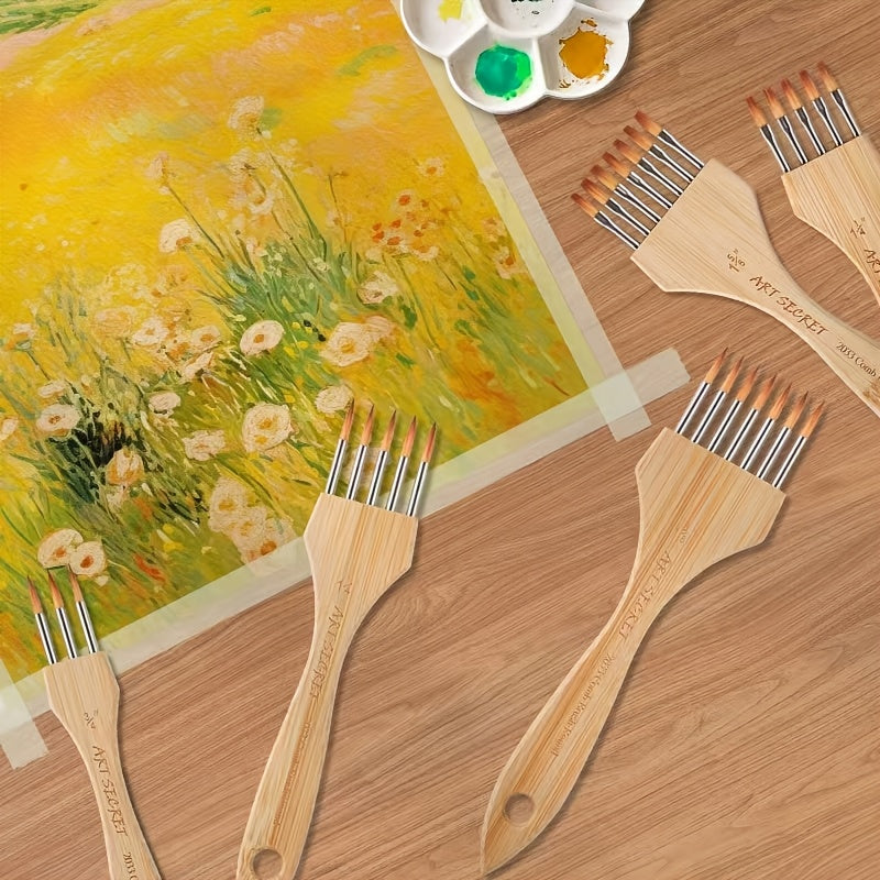 Pintara TexturePro | Künstlerpinsel 3er-Set | Für Acryl, Öl & Aquarell | Mit Effektstruktur